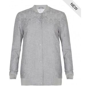 Allsaints Grey Textured Payton Bomber